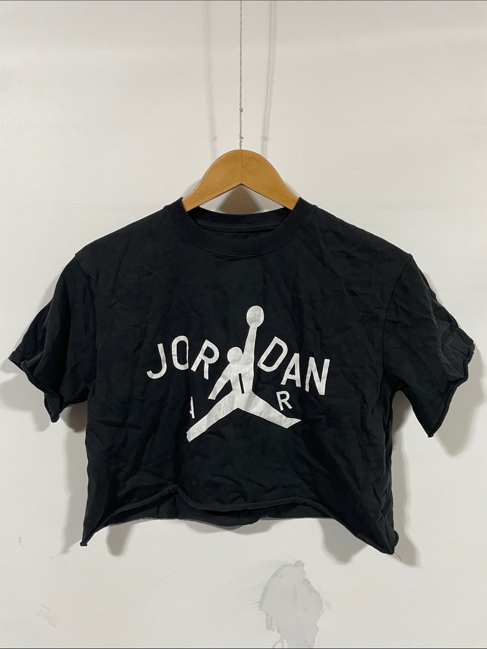 Jordan Black Crop Top with Red Jumpman Logo
